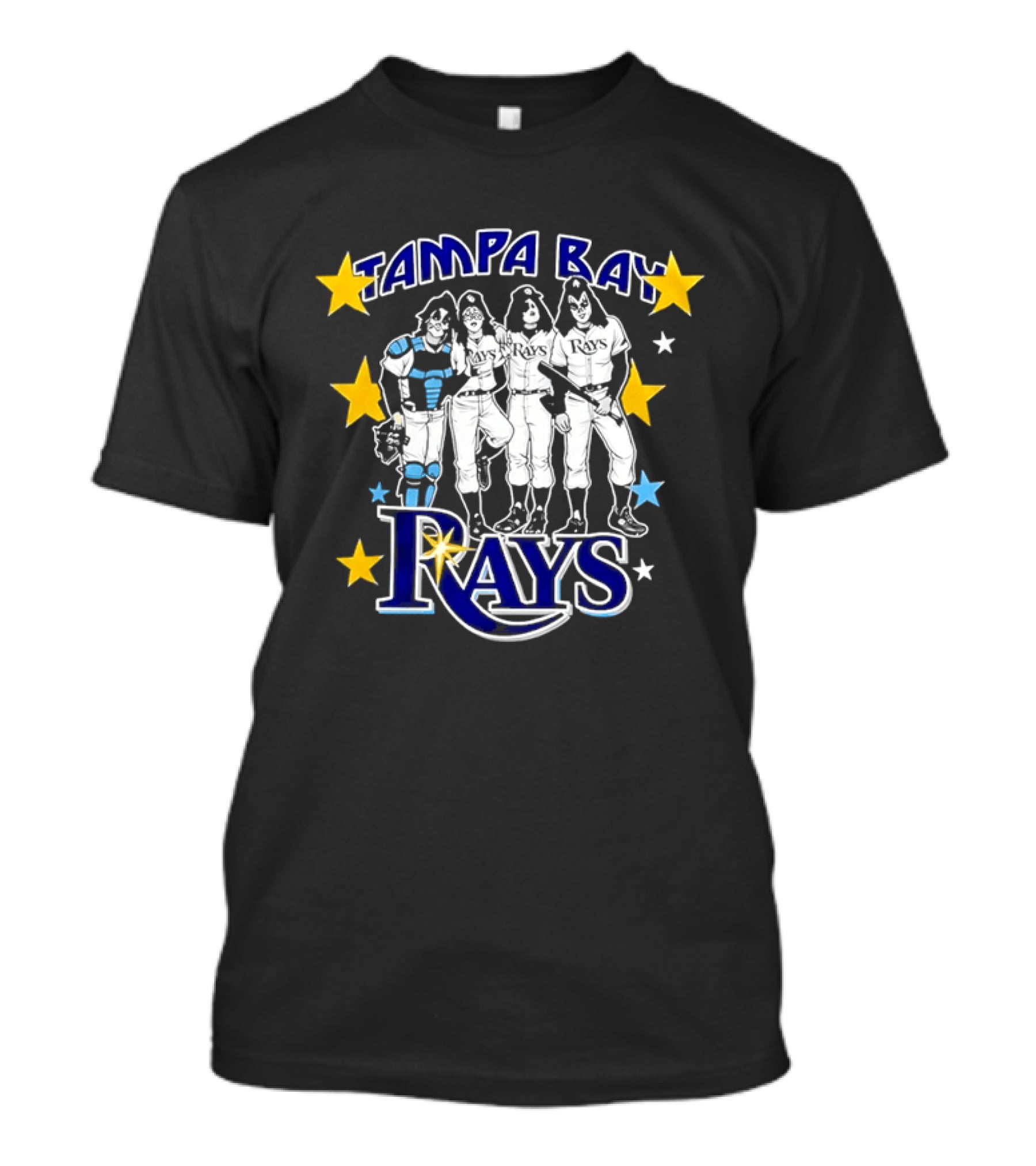 Tampa Bay Rays Kiss Band Members Stars Mashup T-Shirt