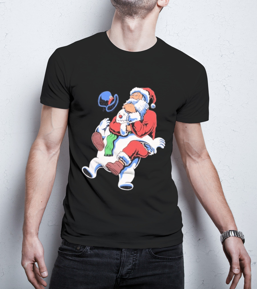 Jiu Jitsu Santa Rear Naked Choke Snowman Christmas T-Shirt