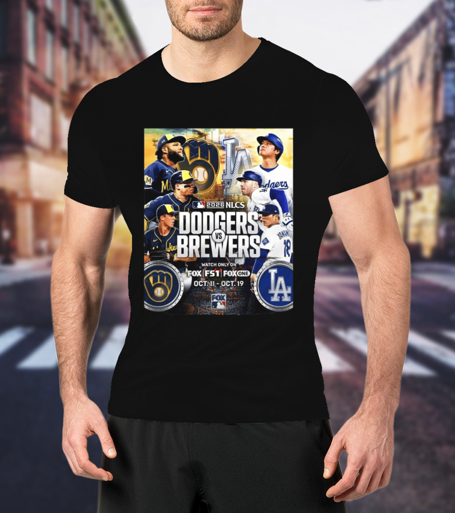 2026 NLCS Dodgers Vs Brewers MLB Showdown On Fox Oct 11 19 T-Shirt