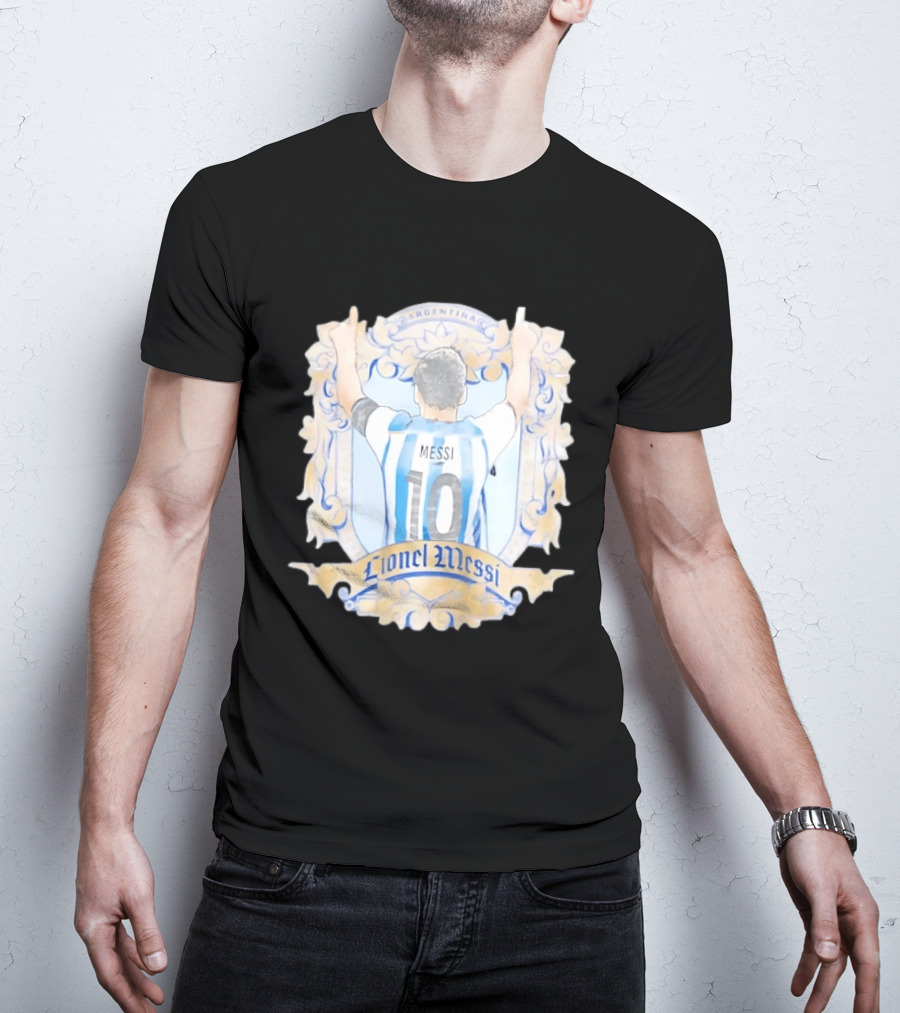 Lionel Messi Argentina Number 10 Football Jersey T-Shirt