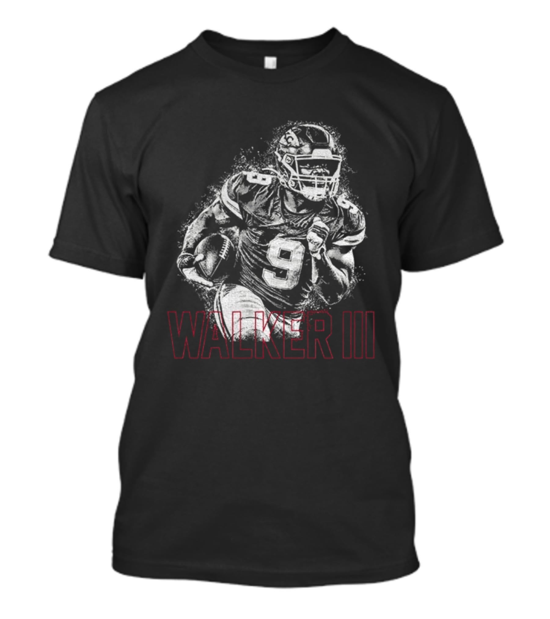Walker III Halftone Kenneth Walker Red Kingdom Football T-Shirt