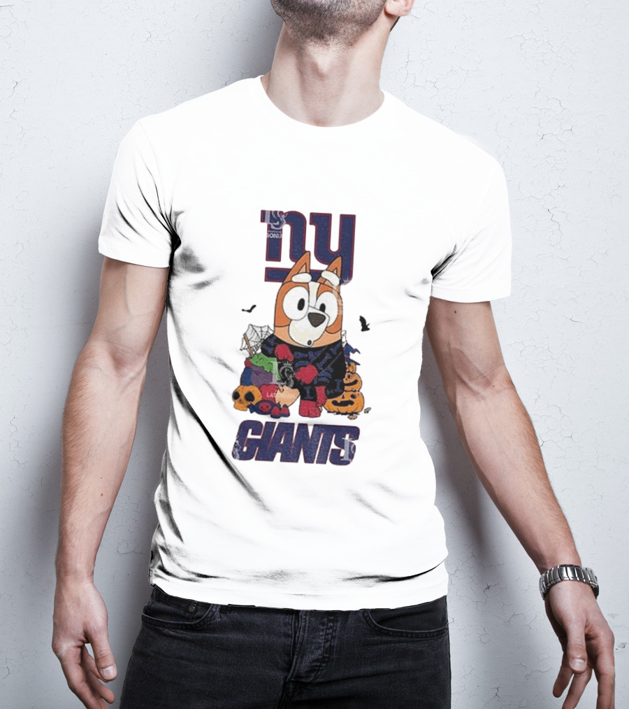New York Giants Bluey Halloween 2026 Pumpkin Celebration T-Shirt