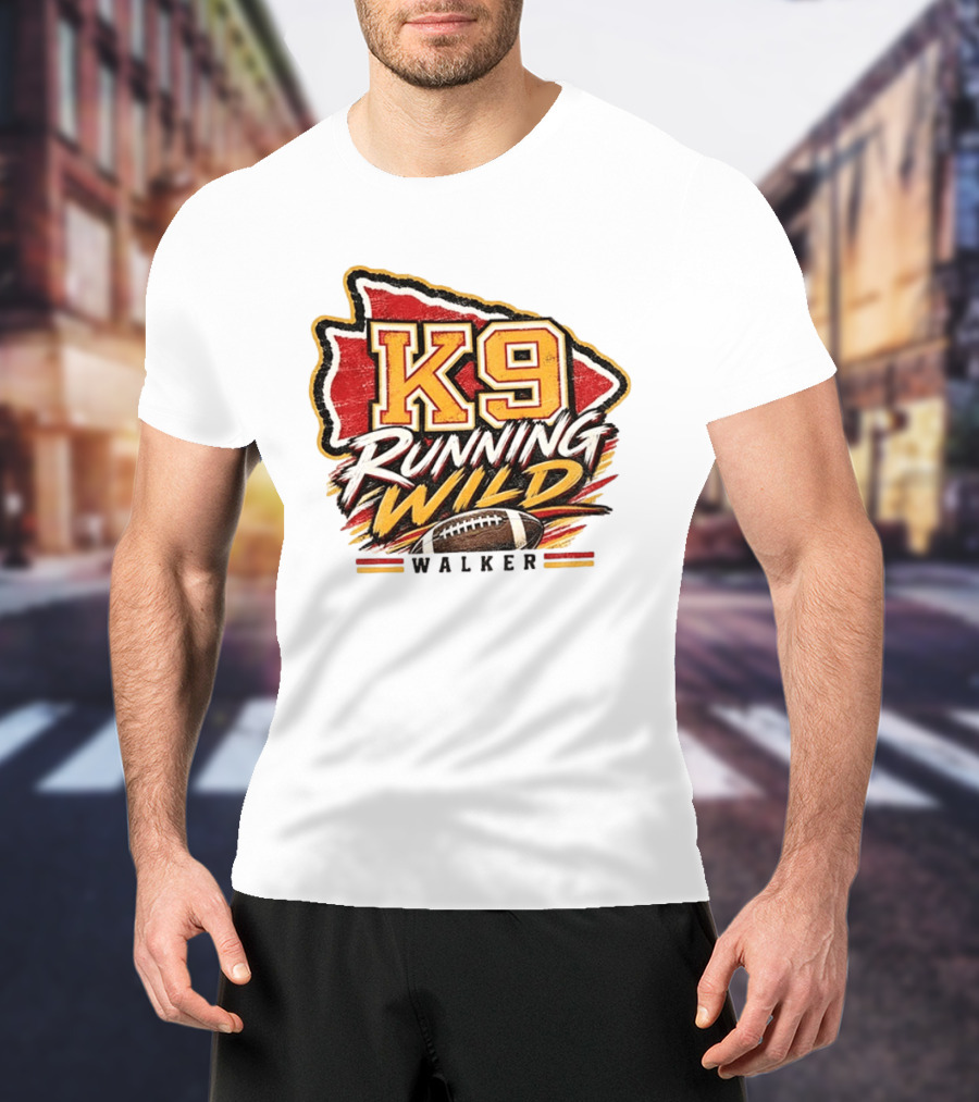 Walker K9 Running Wild Football Kansas City Sports Gameday T-Shirt