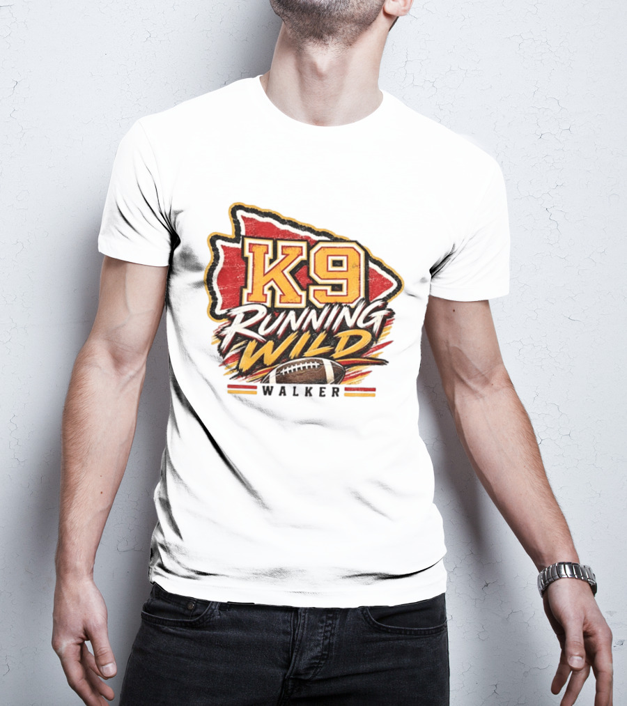 Walker K9 Running Wild Football Kansas City Sports Gameday T-Shirt