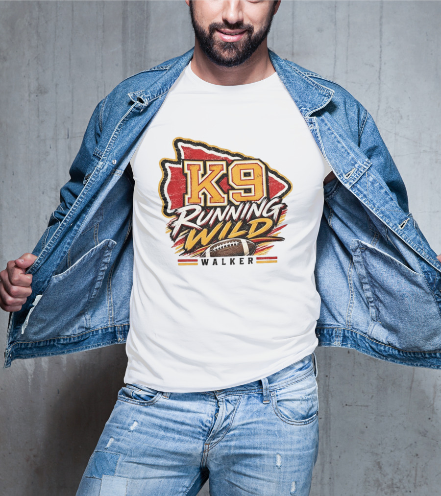 Walker K9 Running Wild Football Kansas City Sports Gameday T-Shirt
