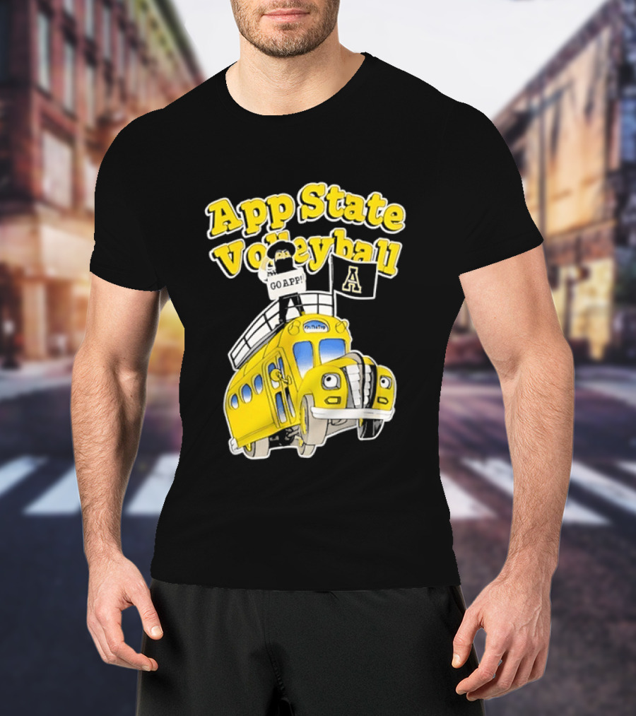 App State Volleyball Go App Mountaineers Bus Adventure T-Shirt
