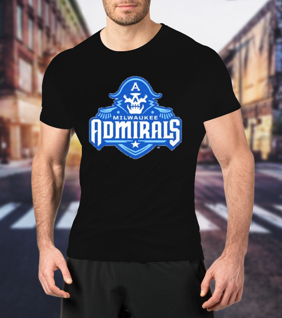 Milwaukee Admirals AHL Hockey Team Spooky Skeleton T-Shirt