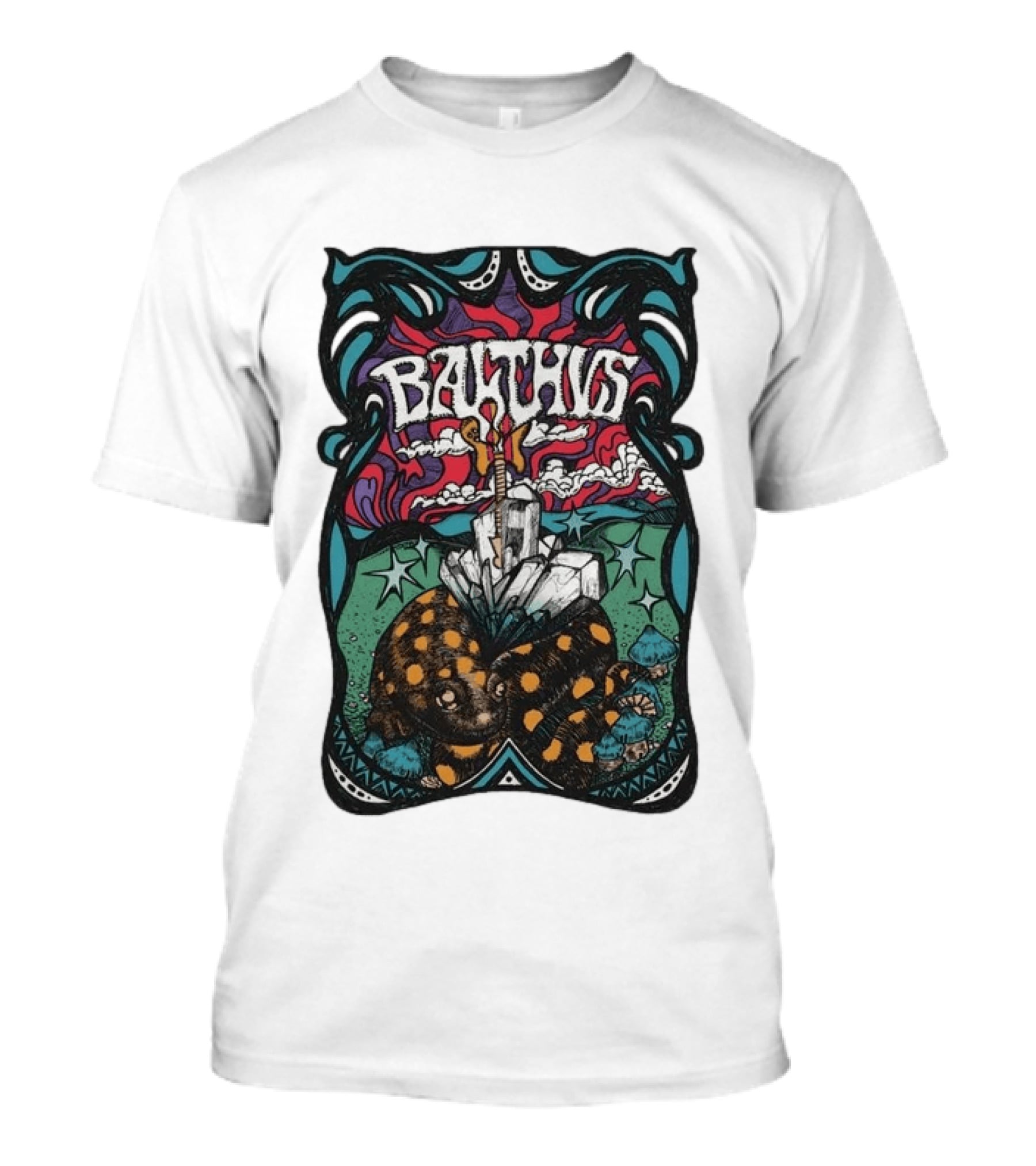 Balthvs Psychedelic Artwork With Crystals And Tortoise T-Shirt