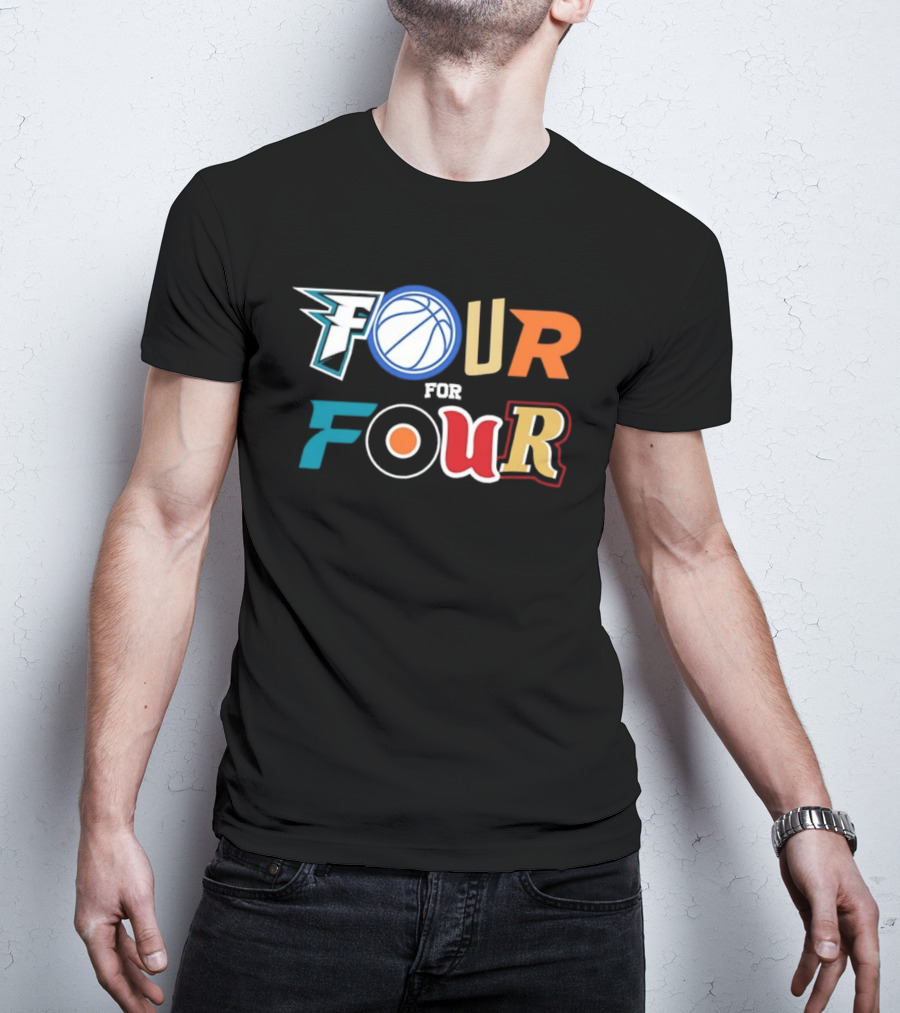 Four For Four Philadelphia Basketball Baseball Hockey Football T-Shirt