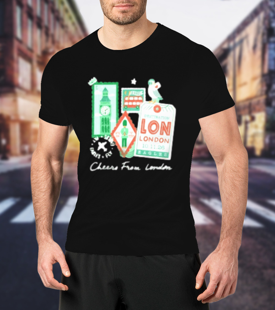 Philadelphia Eagles Destination London 101126 Cheers London T-Shirt