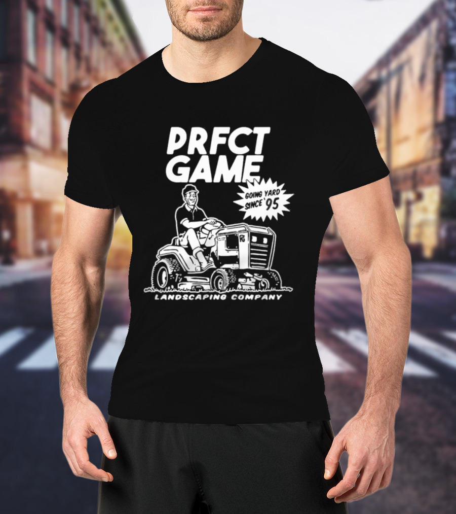 PRFCT Game Landscaping Company Going Yard Since '95 Vintage Mower T-Shirt