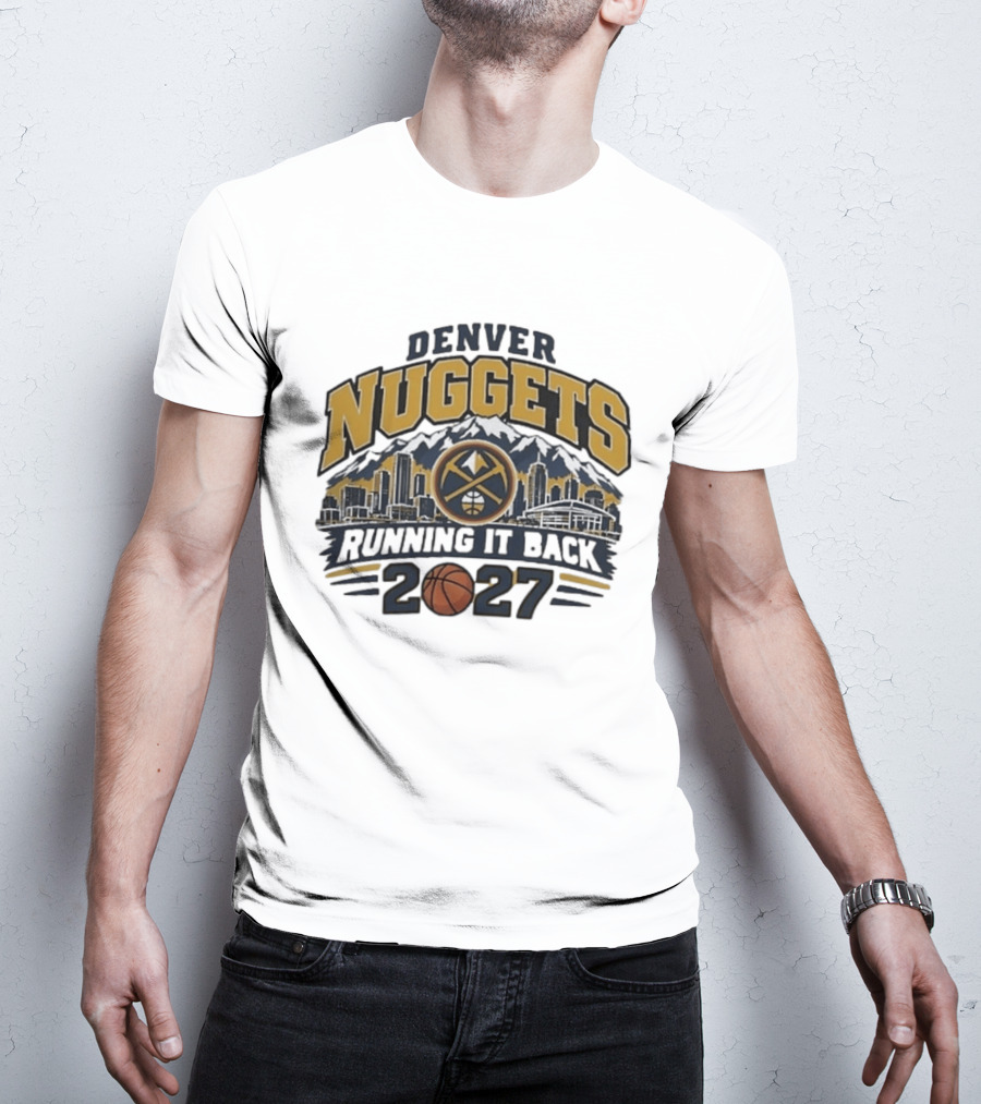 Denver Nuggets 2027 Running It Back Skyline Basketball T-Shirt