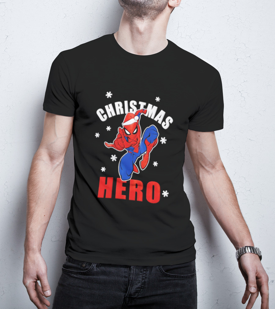 Christmas Hero Santa Hat Spider Man Marvel T-Shirt