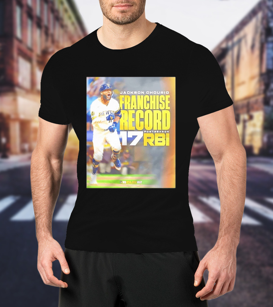 Jackson Chourio Franchise Record 17 RBI Postseason Milwaukee Brewers T-Shirt