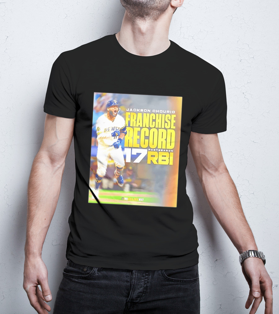 Jackson Chourio Franchise Record 17 RBI Postseason Milwaukee Brewers T-Shirt