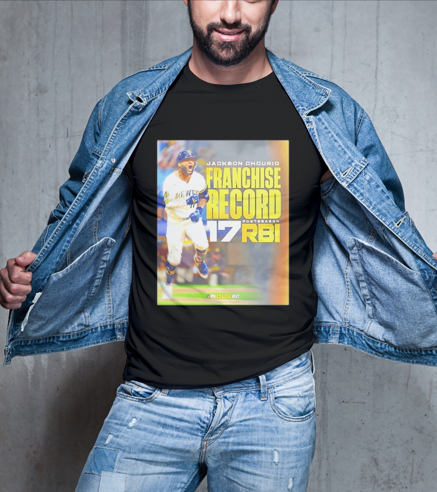 Jackson Chourio Franchise Record 17 RBI Postseason Milwaukee Brewers T-Shirt