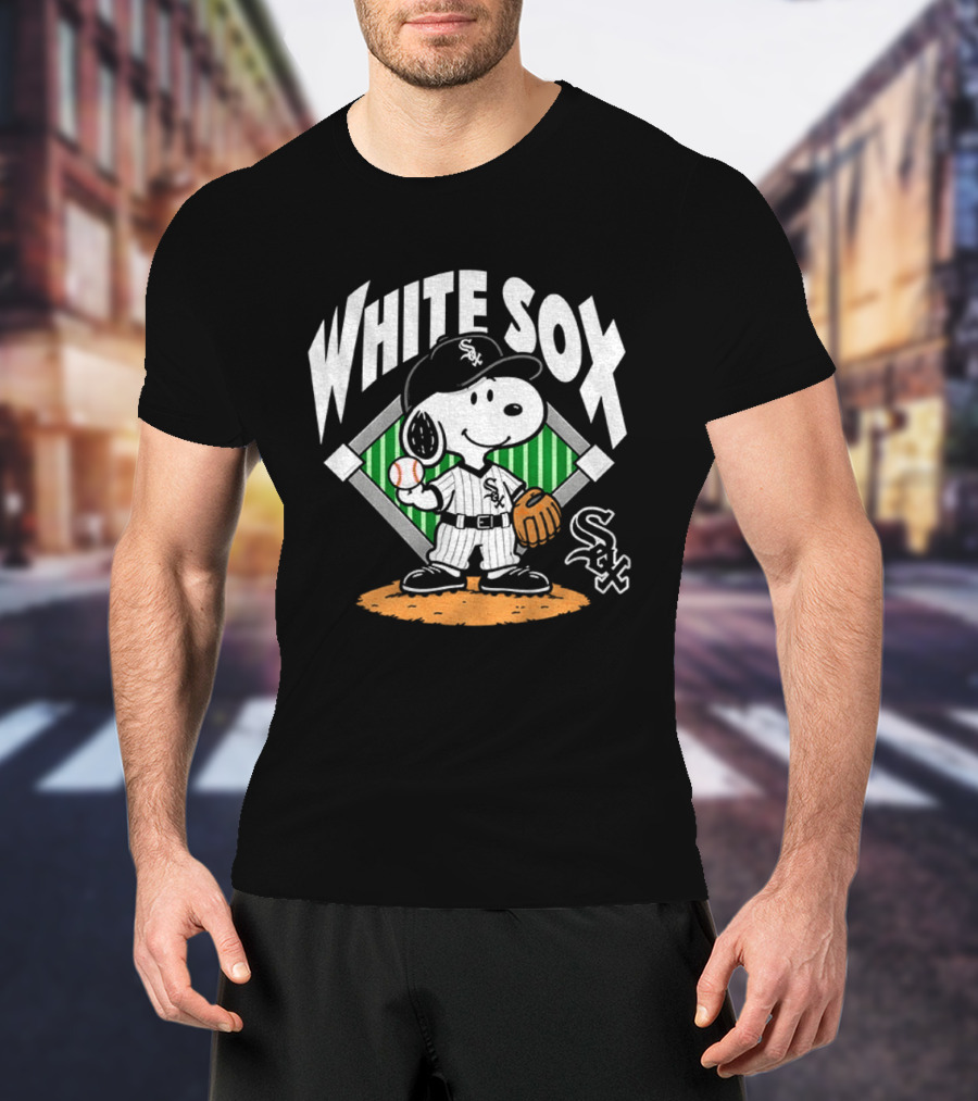 Snoopy Baseball White Sox October Chicago MLB T-Shirt