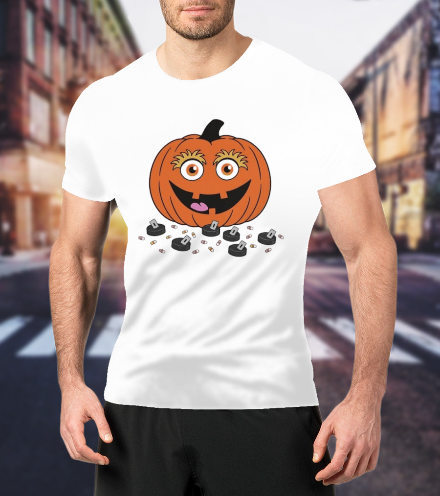 Gritty Philadelphia Flyers Pumpkin Halloween Jack O' Lantern Hockey T-Shirt