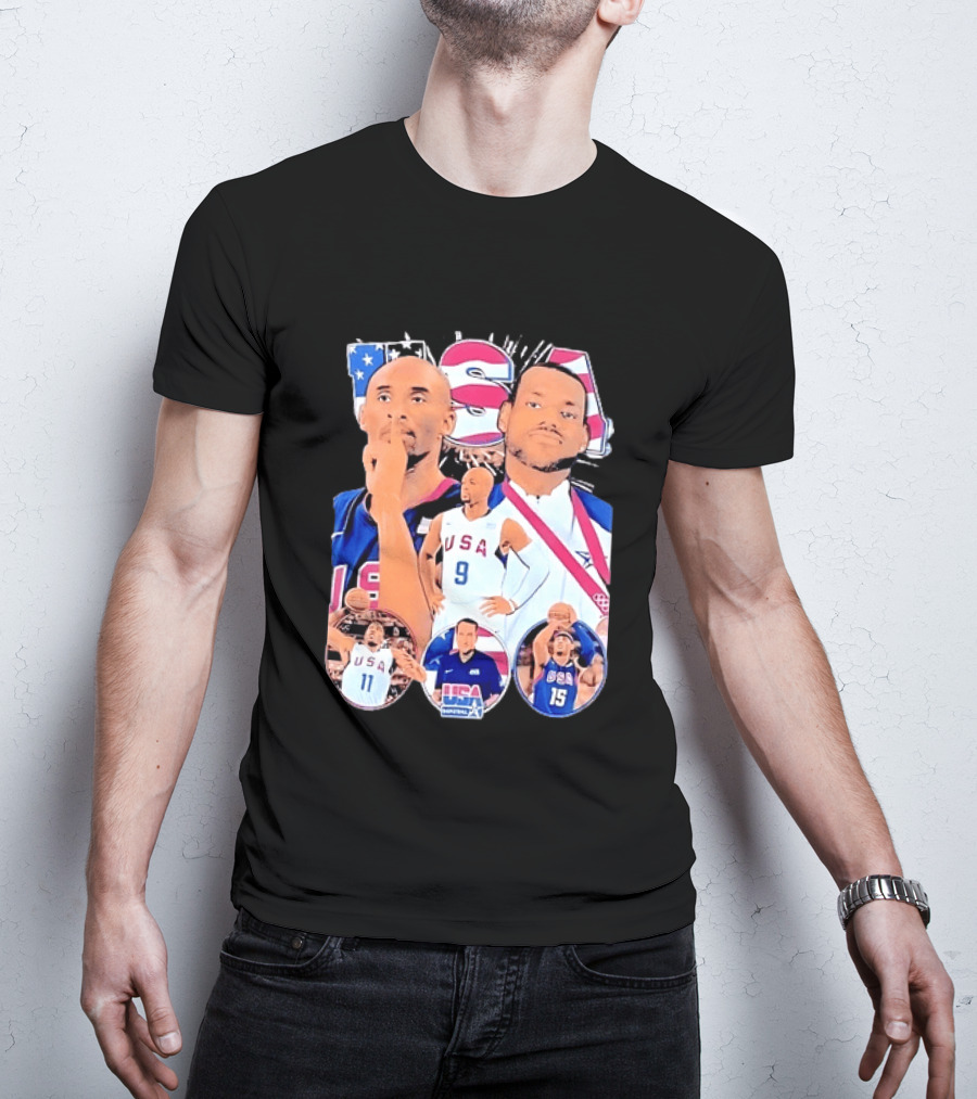 Kobe Bryant LeBron James USA Basketball Legends Iconic Team USA Moments T-Shirt