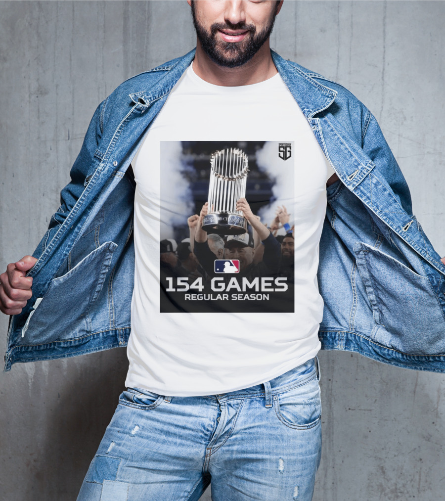 MLB 154 Games Regular Season World Series Champions Trophy T-Shirt
