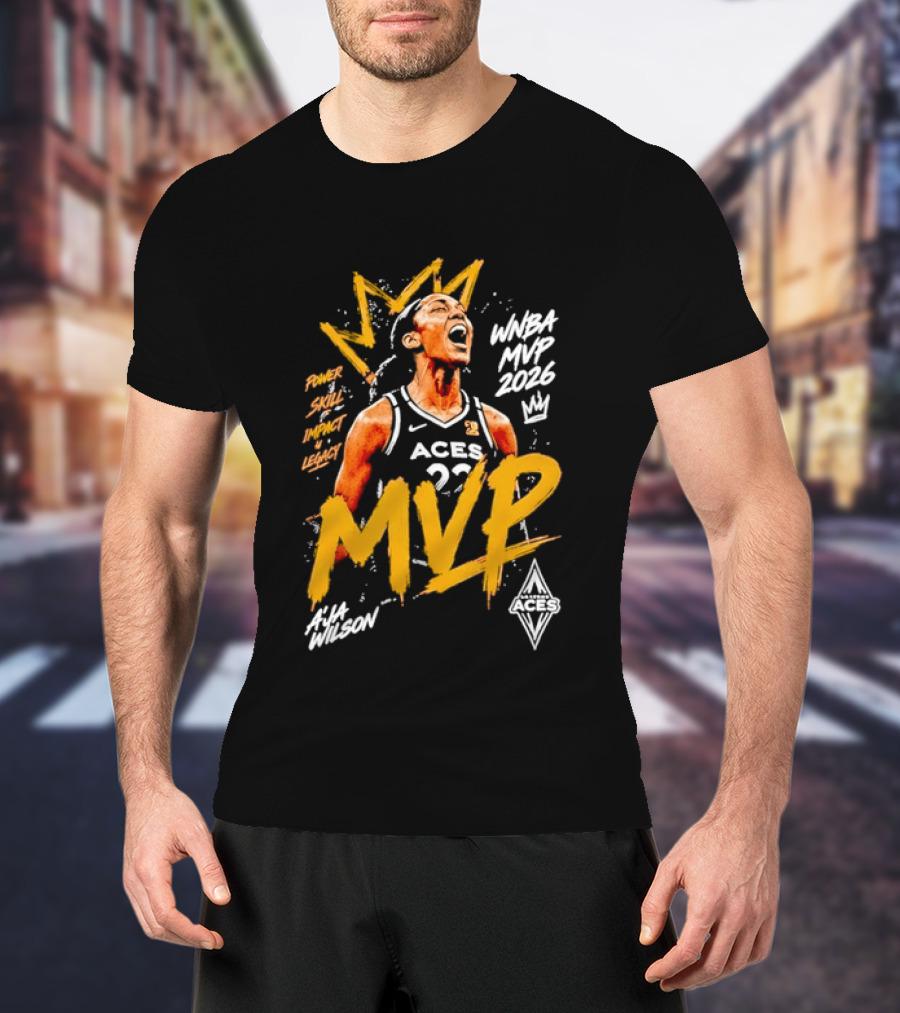 A'ja Wilson Las Vegas Aces MVP WNBA 2026 Power Skill Impact Legacy T-Shirt