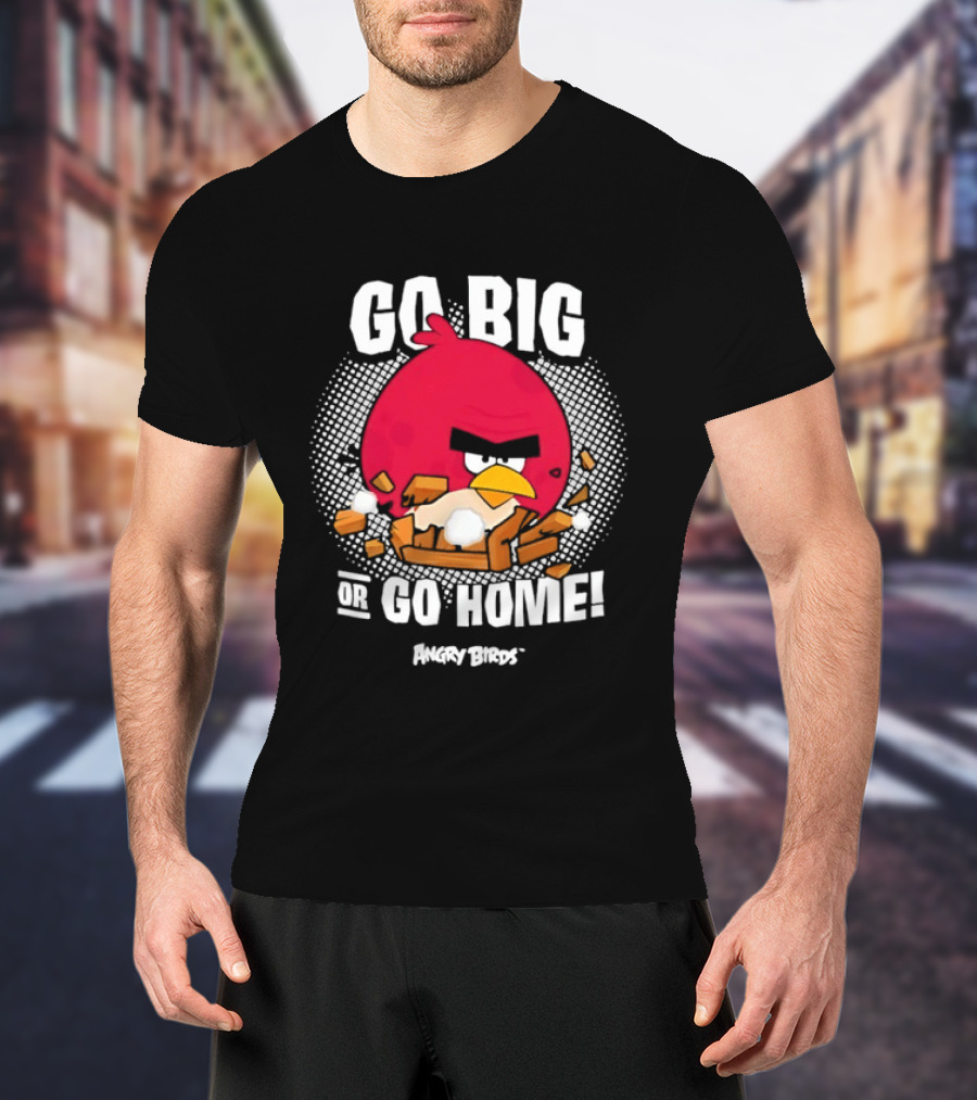 Angry Birds Go Big Or Go Home Red Bird Gaming T-Shirt