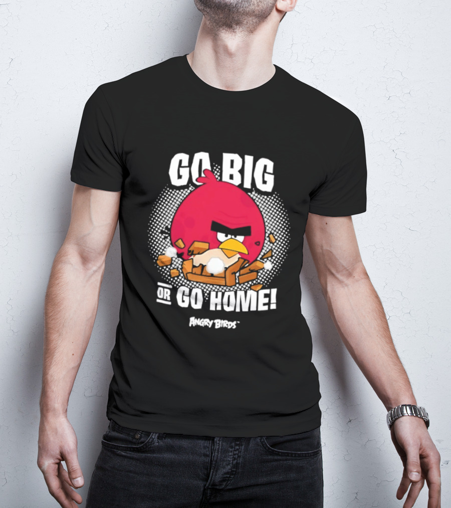 Angry Birds Go Big Or Go Home Red Bird Gaming T-Shirt