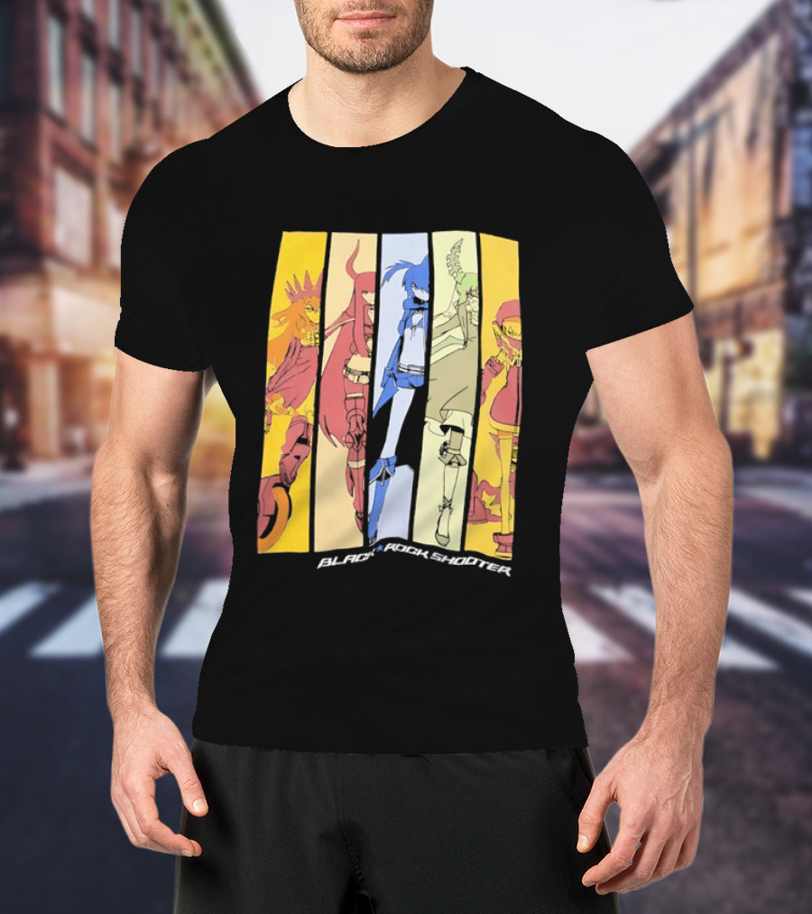 Black Rock Shooter Anime Characters Panel T-Shirt