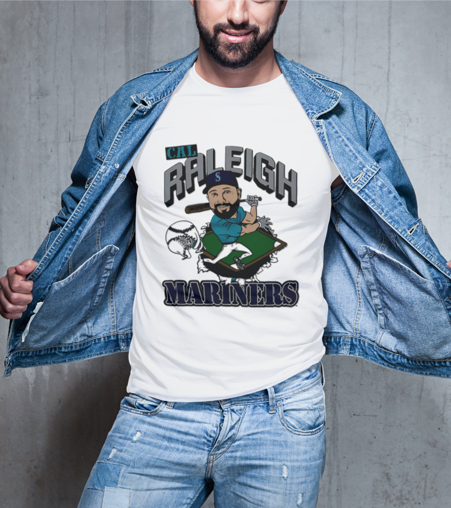 Cal Raleigh Seattle Mariners Player Caricature MLB T-Shirt