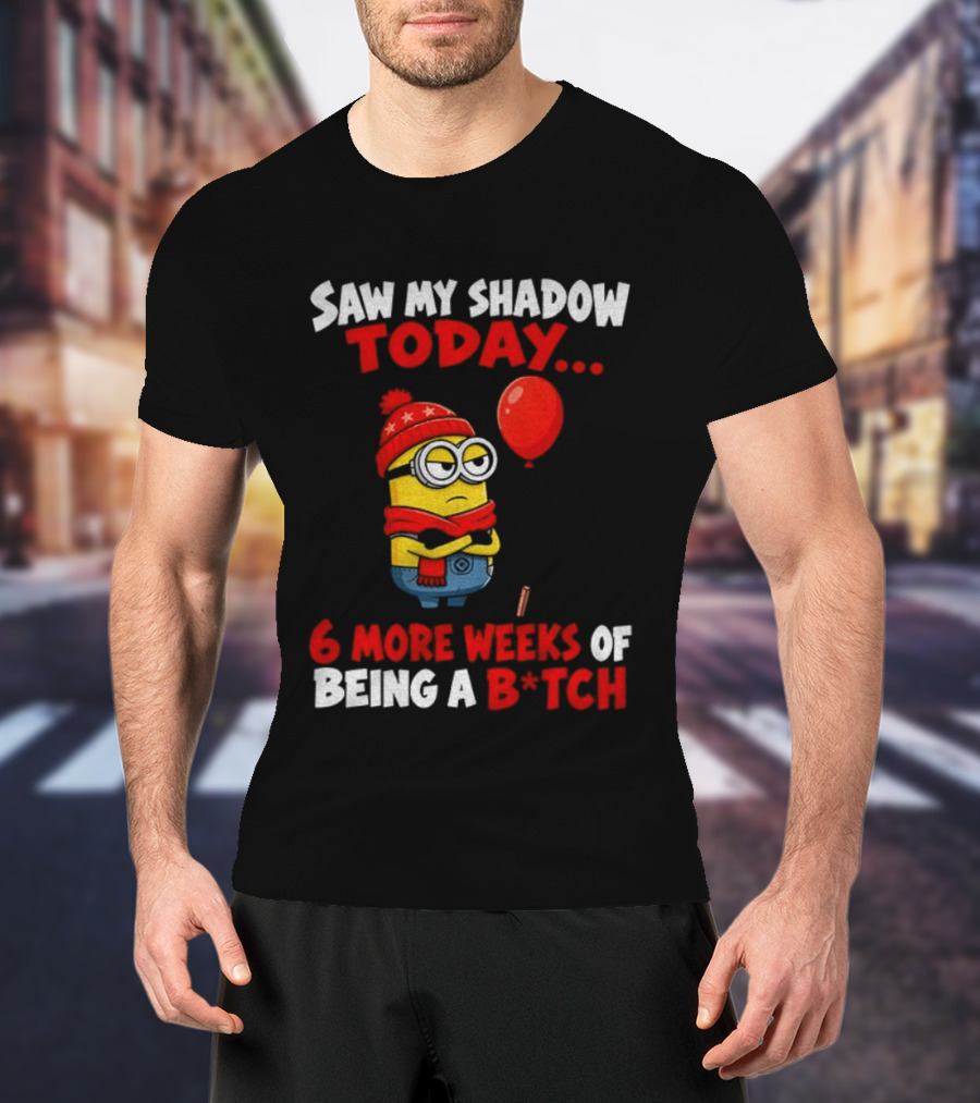 Saw My Shadow Today Minion 6 More Weeks Of Being A B*tch Winter Humor T-Shirt