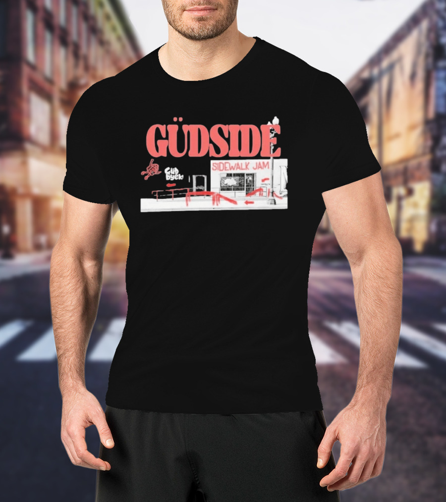 Güdside Sidewalk Jam Güd Byek Skateboard Street T-Shirt