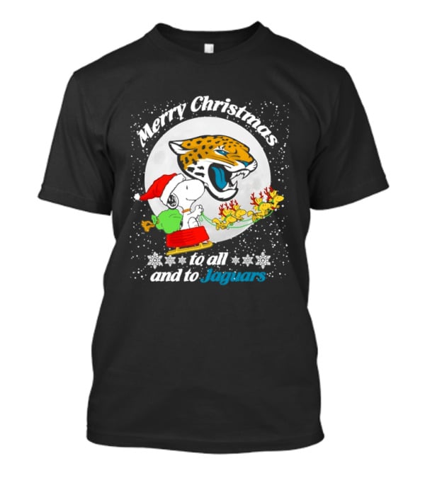 Merry Christmas Snoopy To All And To Jaguars T-Shirt