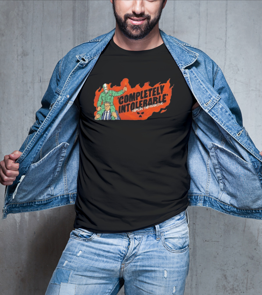 Completely Intolerable Iømlán Døfhulaingthe Flame Background Masked Man Suit And Tie T-Shirt