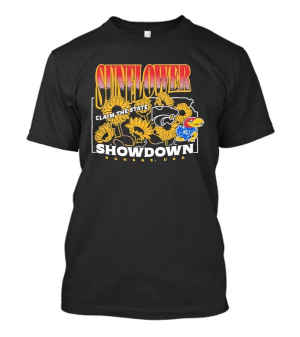 Sunflower Showdown Kansas USA Claim The State KU Kansas University T-Shirt