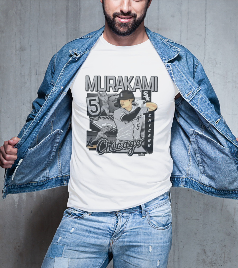 Murakami 5 Chicago White Sox Baseball Collage T-Shirt
