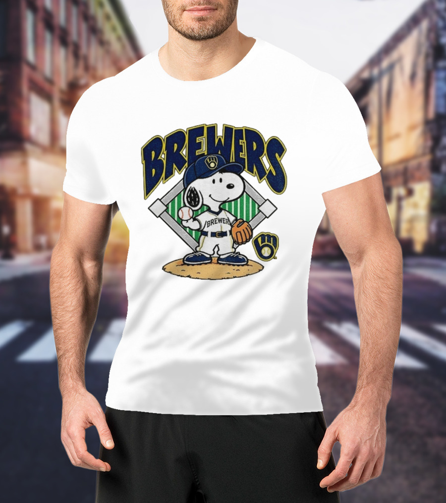 Brewers Snoopy Baseball Take October Milwaukee MLB T-Shirt