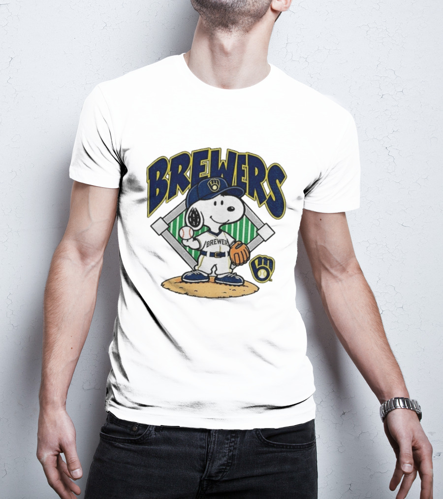 Brewers Snoopy Baseball Take October Milwaukee MLB T-Shirt