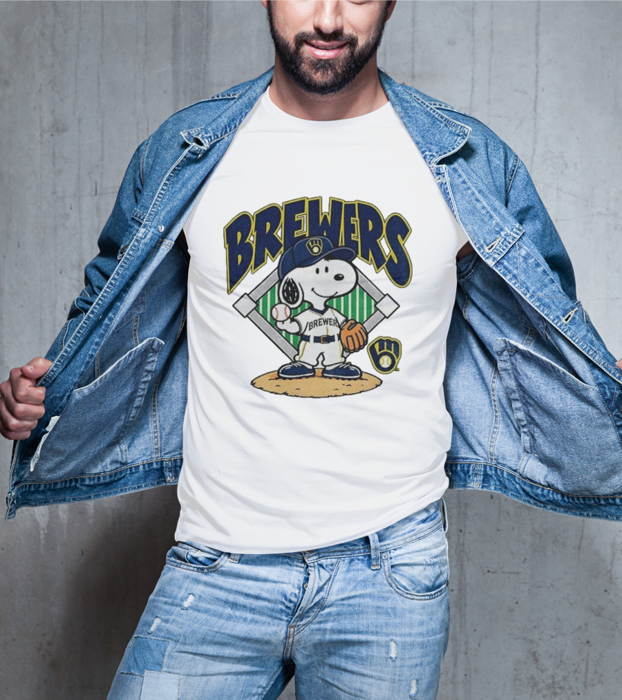 Brewers Snoopy Baseball Take October Milwaukee MLB T-Shirt