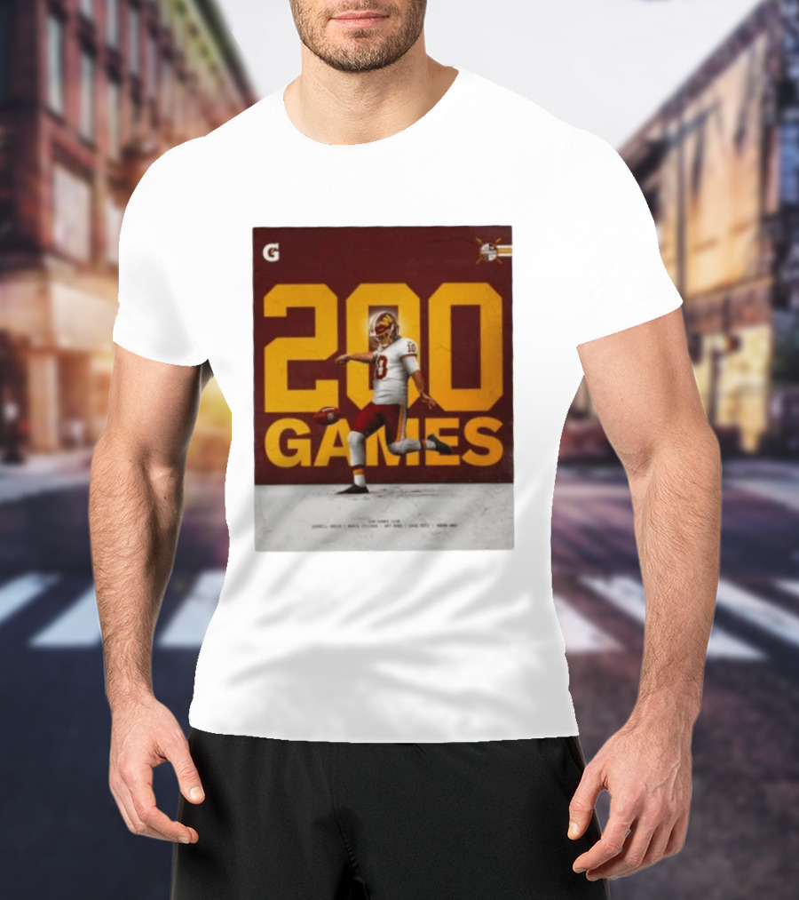 200 Games Tress Way 200 Games Club Washington Commanders T-Shirt
