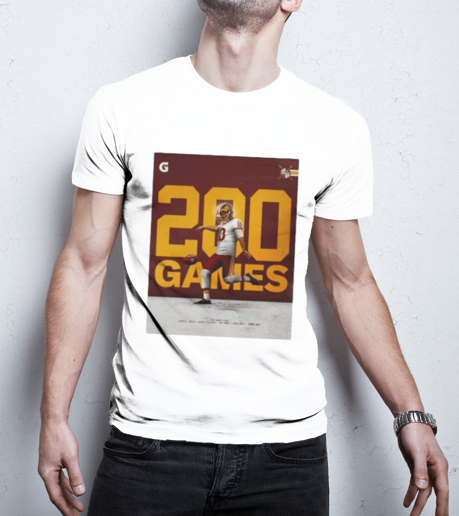 200 Games Tress Way 200 Games Club Washington Commanders T-Shirt
