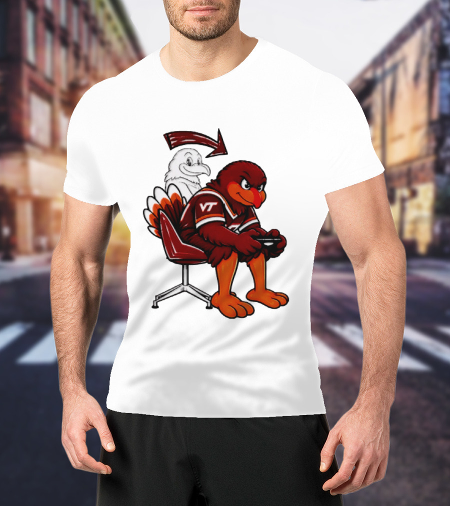 Virginia Tech Hokies Turkey Playing Video Game NCAAF Team Spirit T-Shirt