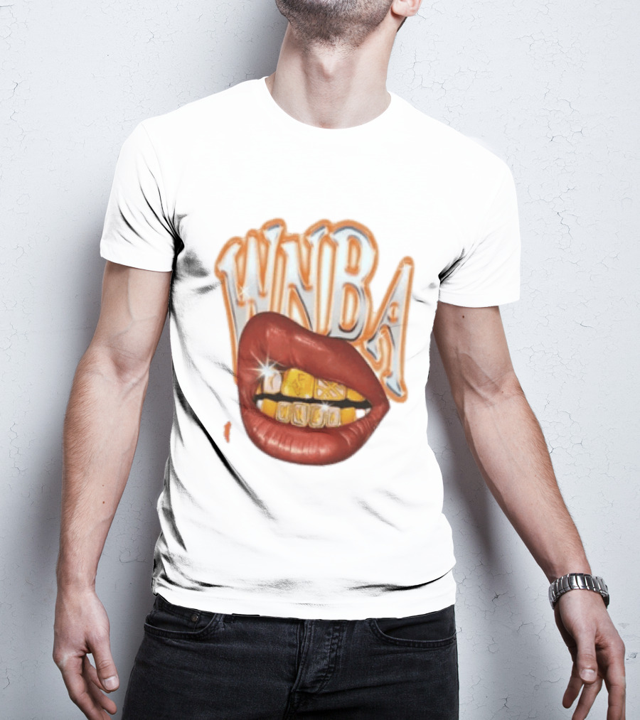 WNBA Lips Gold Grillz Basketball T-Shirt