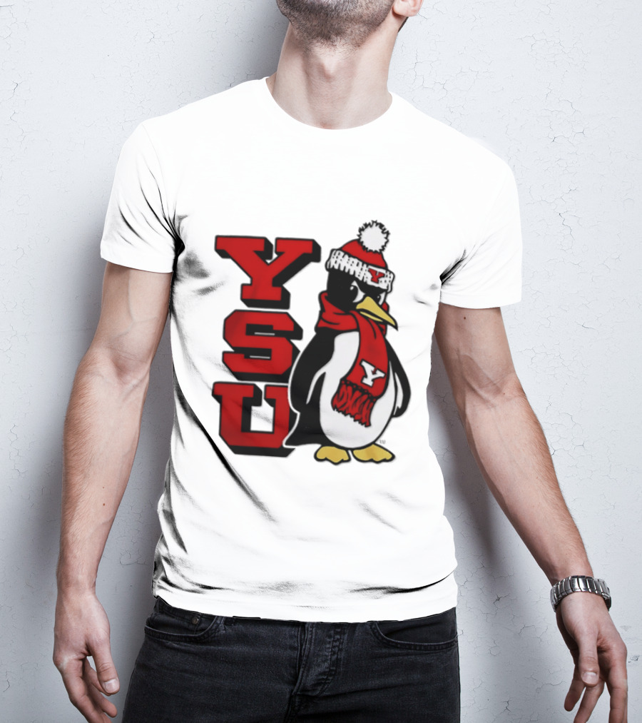 Youngstown State University YSU Penguin Winter Hat Scarf T-Shirt