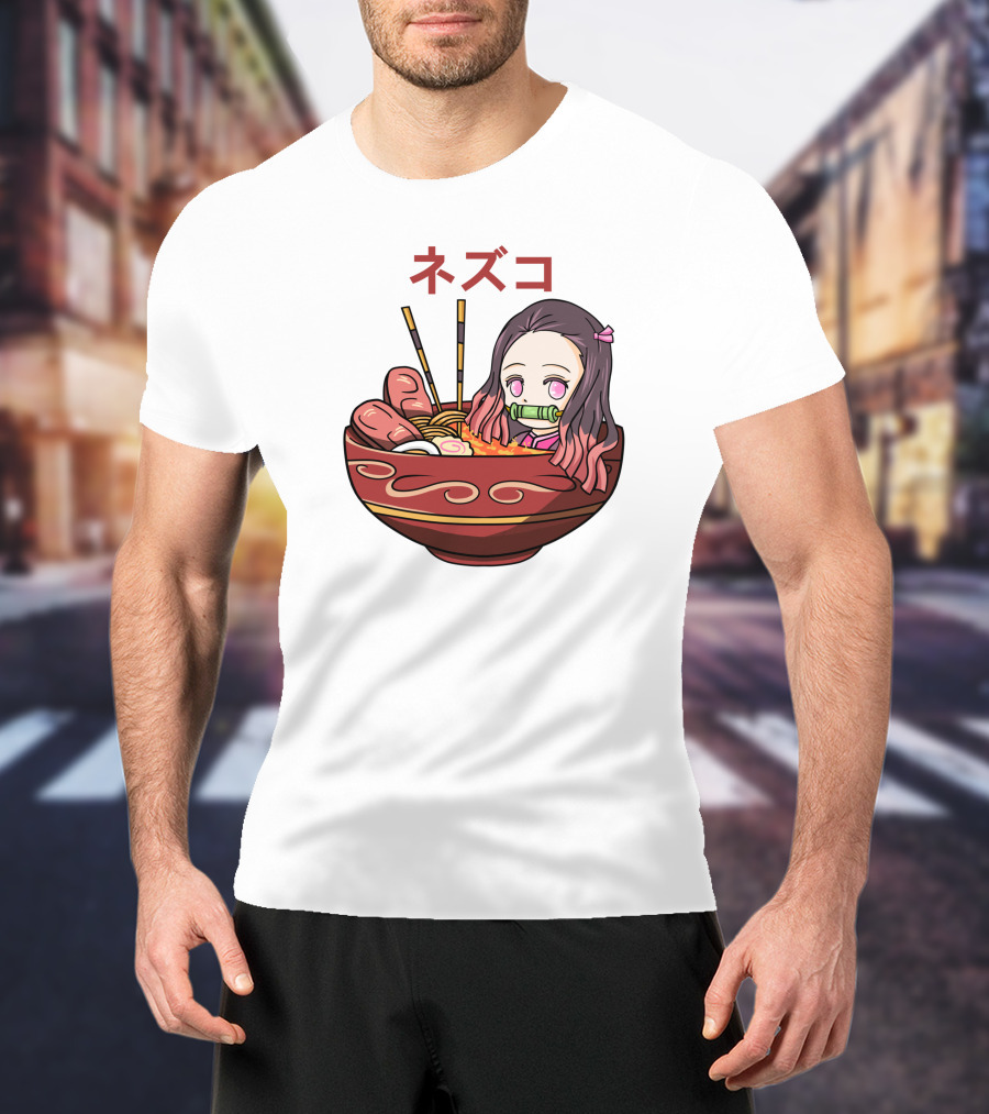 Nezuko Ramen Bowl Kimetsu No Yaiba Demon Slayer Character T-Shirt