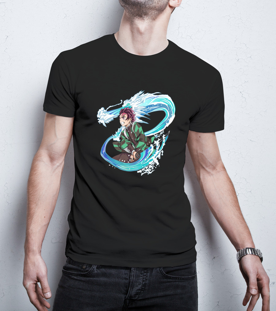 Demon Slayer Kimetsu No Yaiba Tanjiro Kamado Water Breathing Technique Dragon Wave T-Shirt