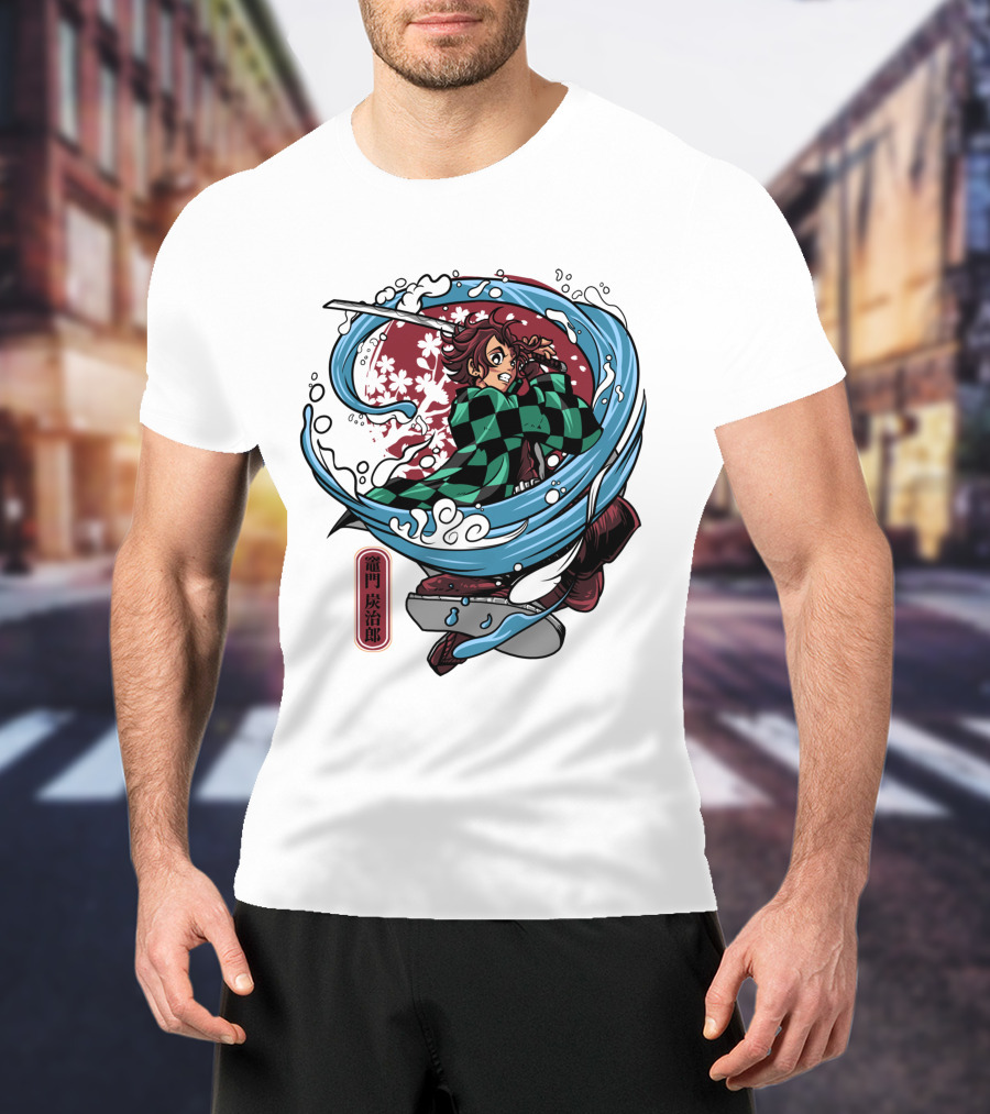 Demon Slayer Kimetsu No Yaiba Tanjiro Kamado Water Breathing Technique T-Shirt