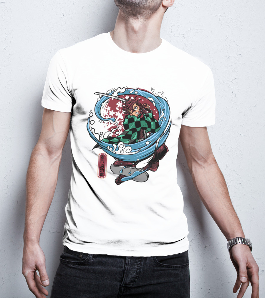 Demon Slayer Kimetsu No Yaiba Tanjiro Kamado Water Breathing Technique T-Shirt