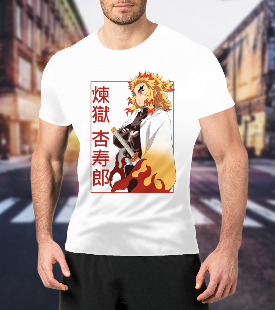 Demon Slayer Kimetsu No Yaiba Rengoku Kyojuro Flame Hashira T-Shirt
