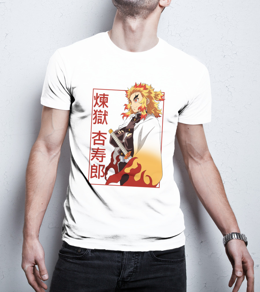Demon Slayer Kimetsu No Yaiba Rengoku Kyojuro Flame Hashira T-Shirt