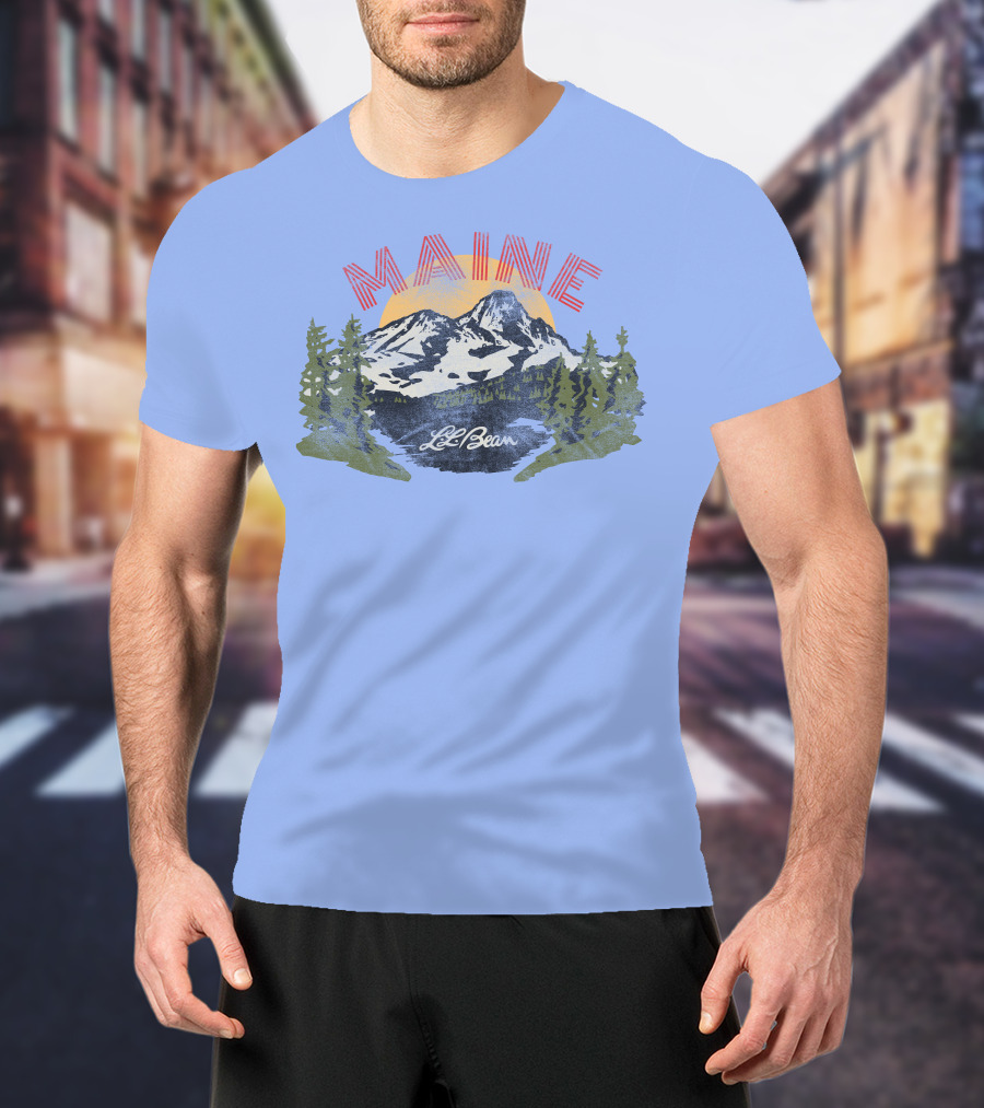 MAINE LL BEAN Mountain Landscape T-Shirt